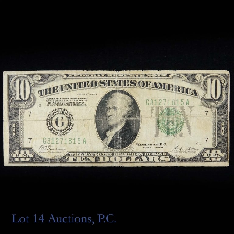 1928-B $10 Fed Reserve Note - Green Seal "Gold" (1 of 4)