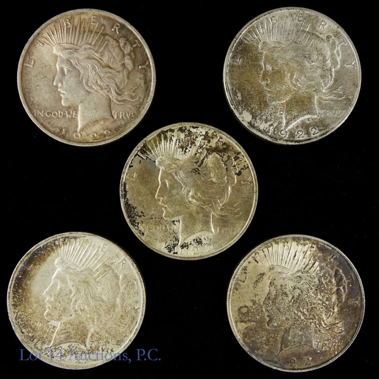 1922 Silver Peace Dollars (5) (1 of 2)