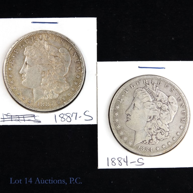 1884-S & 1887-S Silver Morgan Dollars (2) (1 of 2)