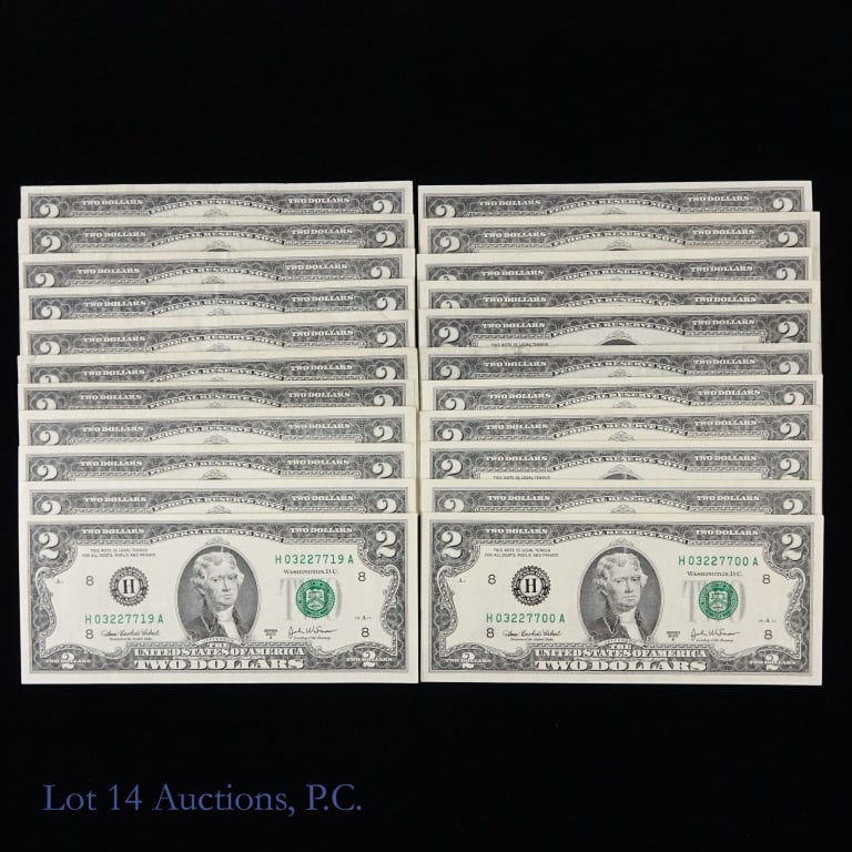 $2 Federal Reserve Notes - Green Seal (22) (1 of 6)