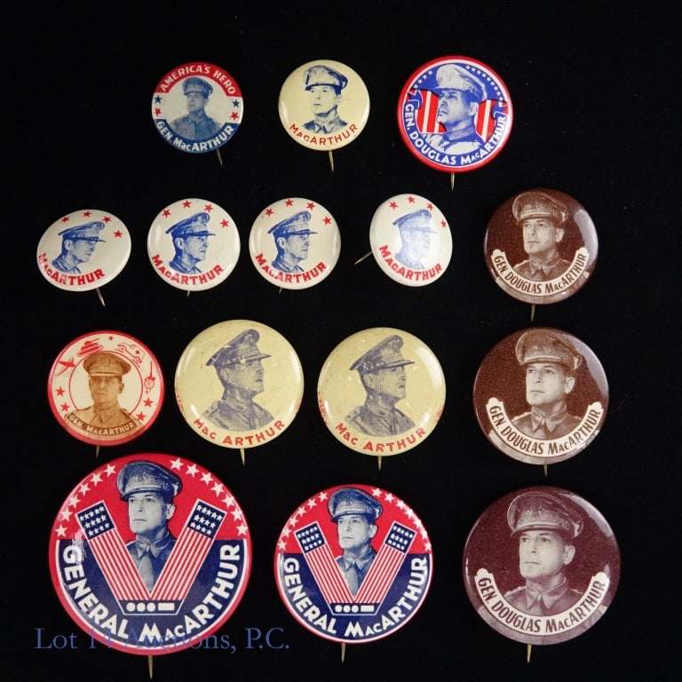1950s Gen. Douglas MacArthur Political Pins (15) (1 of 5)