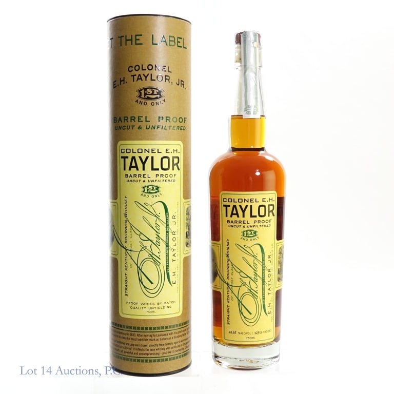 Colonel E.H. Taylor Barrel Proof Bourbon Batch 13: Colonel E.H. Taylor Barrel Proof Bourbon (2024), 127.3 Proof, 750 ml, Batch #13, Cylinder tube included.