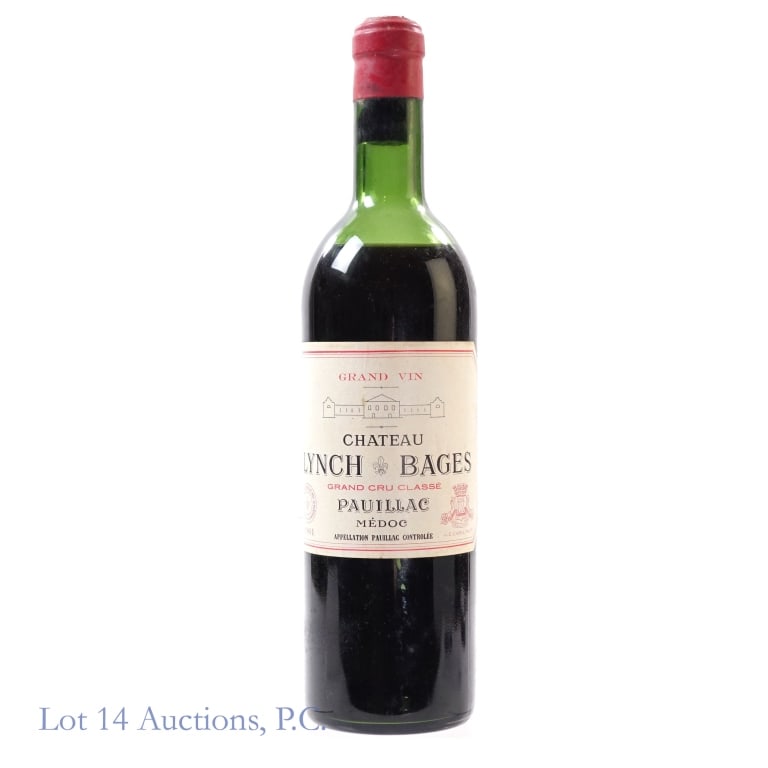 1961 Chateau Lynch Bages Grand Vin Pauillac: 1961 Chateau Lynch Bages Grand Vin Pauillac, Vintage: 1961, %ABV: N/A, 750 ml, Region: Bordeaux, France, Appellation: Pauillac, 5eme Grand Cru Classe, 95 rating by Robert Parker's Wine Advocate. Sever