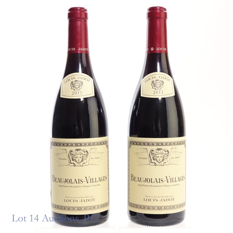 2011 Louis Jadot Beaujolais-Villages (2): 2 bottles total in this lot. 2011 Louis Jadot Beaujolais-Villages, Vintage: 2011, Region: Burgundy, France, Appellation: Beaujolais-Villages.