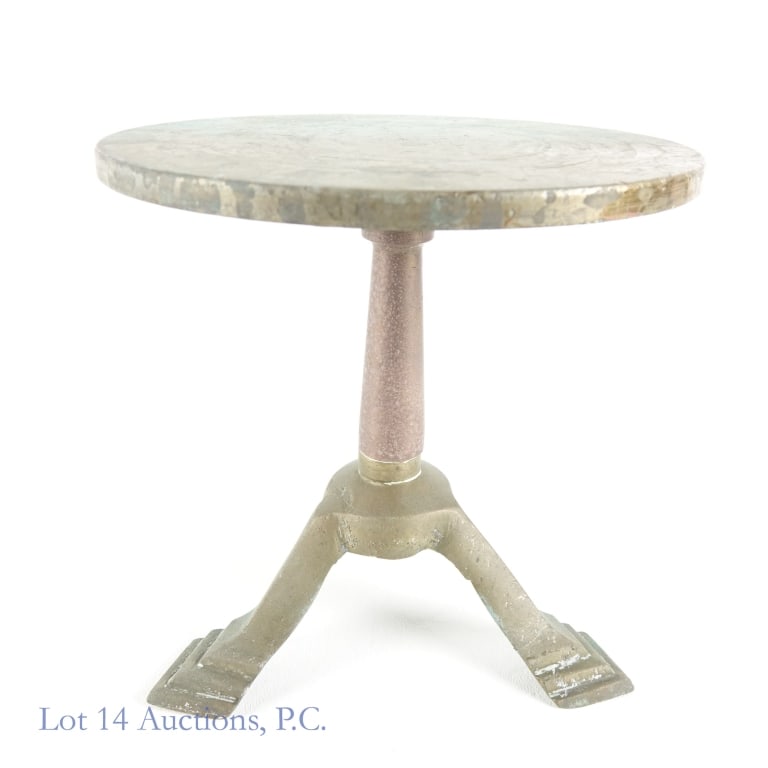 Bronze Trivet: Bronze Trivet. A 6.5" h. x 6.25" d. cast bronze trivet with lovely patina. Sturdy item, wear and tear appropriate with age. See photos for more details.