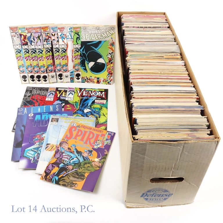 Long Box Spider-Man, Marvel & Imprint Comics (300): Long Box Spider-Man, Marvel & Imprint Comics (300). LOCAL PICK UP OR THIRD PARTY SHIPPING ONLY. Large collection of comics including: Marvel 25th Anniversary border comics including Amazing Spider-Man