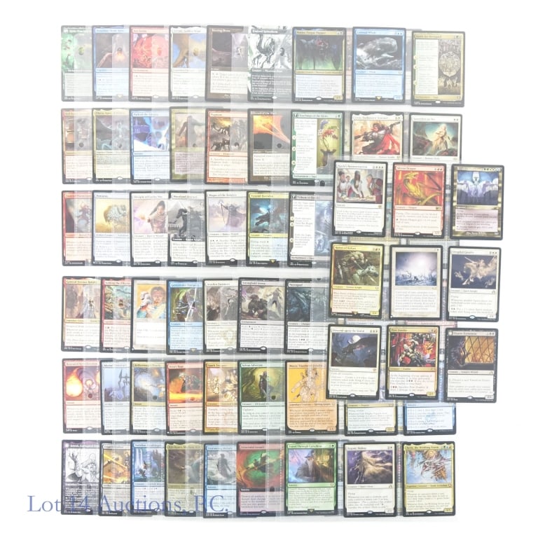 Magic The Gathering Trading Cards (135): Magic The Gathering (MTG) Trading Cards (135 Cards Total). Features (15) pages of cards that are exclusively Mythic (orange-red / bronze) & Rare (gold). Also features some Legendary Creatures. The car