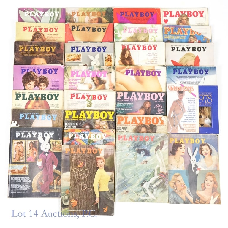 Playboy Magazines '55-81 ADULT (27): Playboy Magazines '55-81 ADULT (27). A collection of ADULT magazines meant for MATURE audiences containing photographs and drawings of NUDE WOMEN from Playboy publishing ranging from 1955 to 1981. Ite