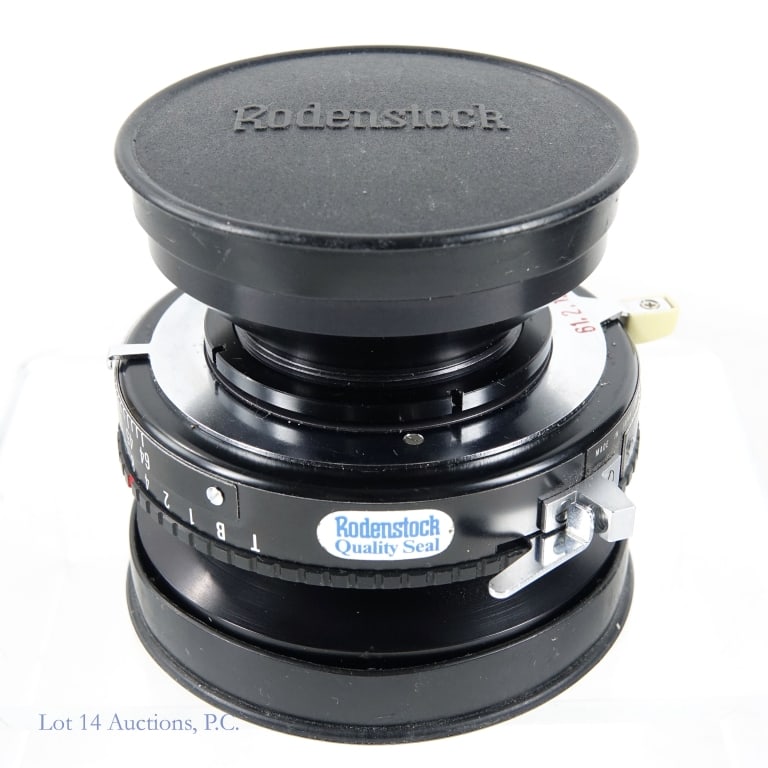 Rodenstock Sironar-N Lens, Copal 1 Shutter: Rodenstock Sironar-N Lens, Copal 1 Shutter. Rodenstock Sironar-N; 1:5,6; f=210mm; MC; #10652105. COPAL 1 shutter #171585. Lens appears clear, shutter working. Item has been well maintained with minima