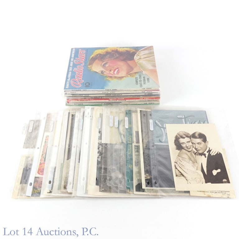 Nelson Eddy Jeanette MacDonald Autographs + More: Collection of material related to singer / actor Nelson Eddy, Jeanette MacDonald, and other stars of the 1930s, 1940s, and 1950s. This collection includes autographed pictures, a letter signed by Eddy