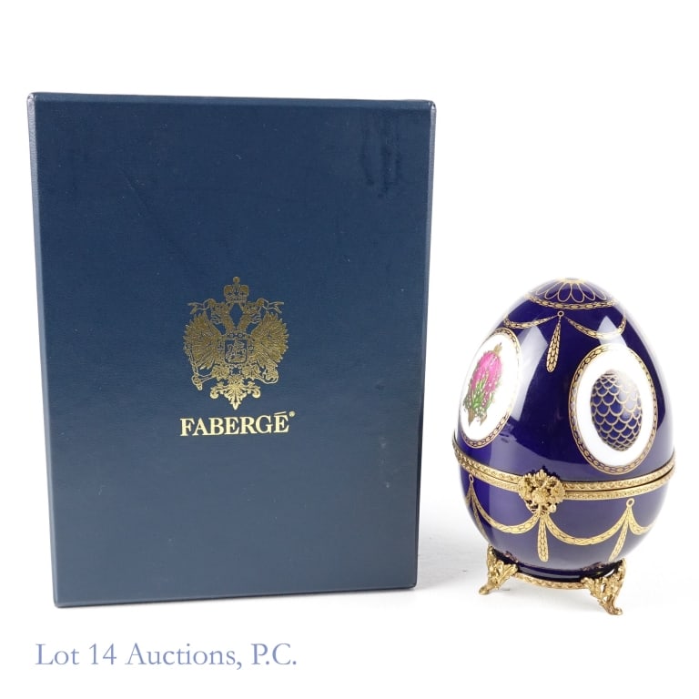 Faberge Musical Egg w/ Swan Surprise, 1st Edition: Faberge Musical Egg w/ Swan Surprise, 1st Edition. The First Edition Limited Faberge Musical Egg with Swan Surprise. 24K plated sterling silver musical movement, plays "The Waltz of the Flowers" by Tc