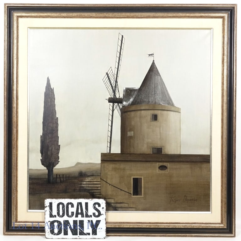 Jacques Deperthes b 1936, Oil on Canvas: Jacques Deperthes b 1936, Oil on Canvas. LOCAL PICK UP OR THIRD PARTY DELIVERY ONLY. Jacques Deperthes (French, b. 1936) oil pointing "Le moulin de Daudet ? Fontvieille". Signed lower right. Signed, d
