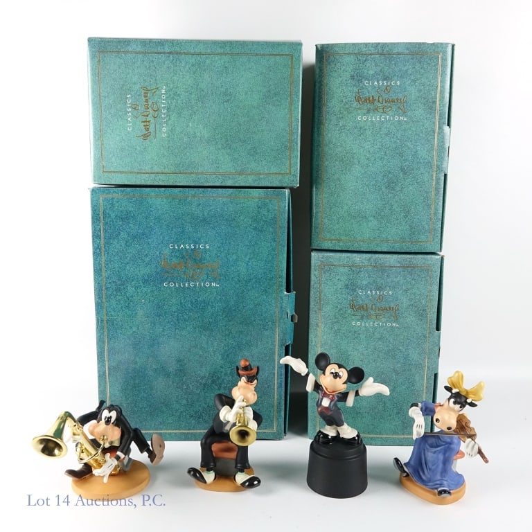 Walt Disney Classics "Symphony Hour" Figures (4): 4 figurines from the Walt Disney Classics Collection "Symphony Hour" Series. This series retired in 1997. All come with original boxes and Certificates of Authenticity. Includes: Mickey Conductor "Mae