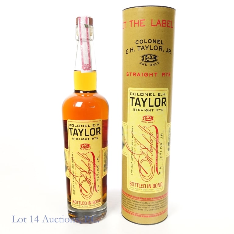 Colonel E.H. Taylor Straight Rye Whiskey (2024): Colonel E.H. Taylor Straight Rye Whiskey (2024), 100 Proof, 750 ml. Cylinder tube included.