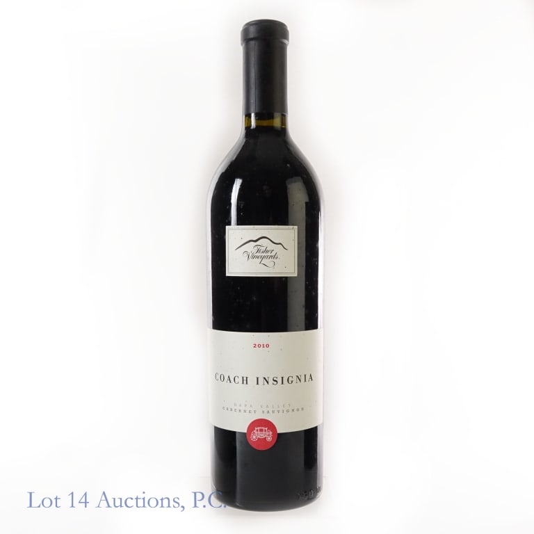 2010 Fisher Vineyards Coach Insignia Cabernet: 2010 Fisher Vineyards Coach Insignia Napa Valley Cabernet, 14.7% ABV, 750 ml, Vintage: 2010, Region: Napa Valley, California.