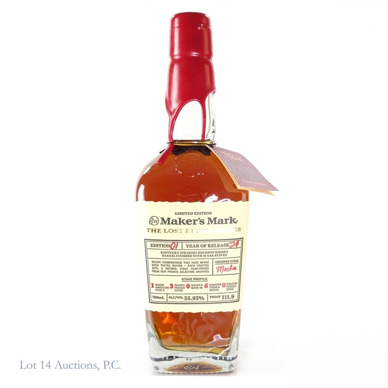 Maker's Mark Lost Recipe Series Bourbon (2024): Maker's Mark The Lost Recipe Series Bourbon (2024), 111.9 Proof, 700 ml, Edition: 1, Archived Stave: Mocha.