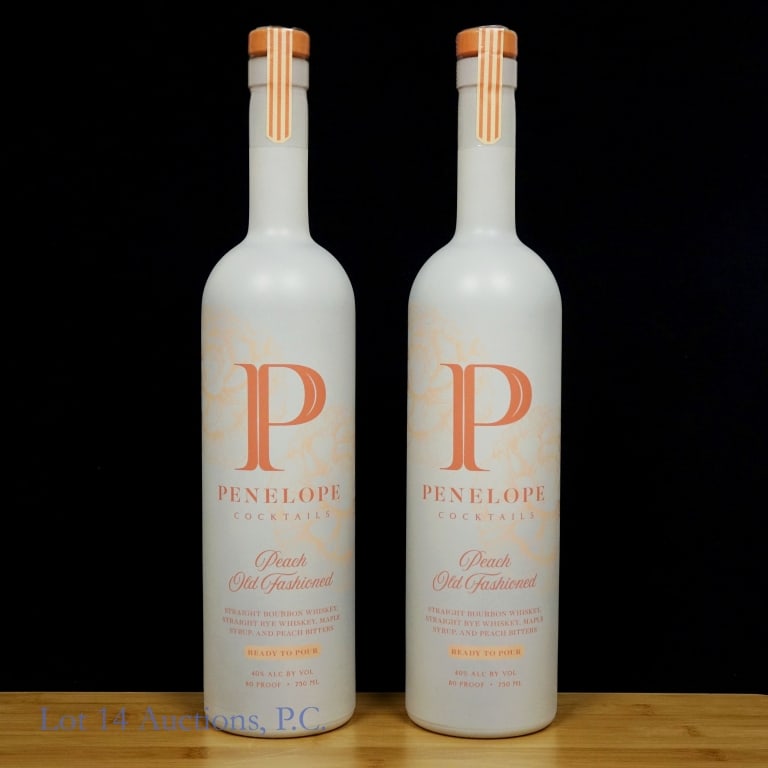 Penelope Peach Old Fashioned Cocktails (2): 2 bottles total in this lot. Penelope Peach Old Fashioned Cocktails, 80 Proof, 750 ml (x2).