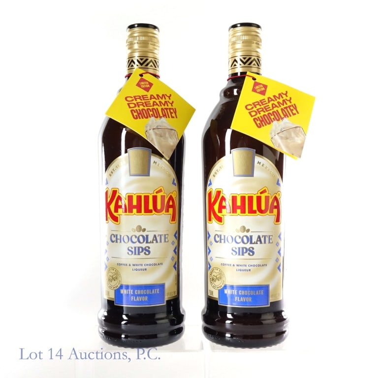 Kahlua Chocolate Sips Liqueur (2): 2 bottles total in this lot. Kahlua Chocolate Sips Coffee & White Chocolate Liqueur, 16% ABV, 750 ml (x2).