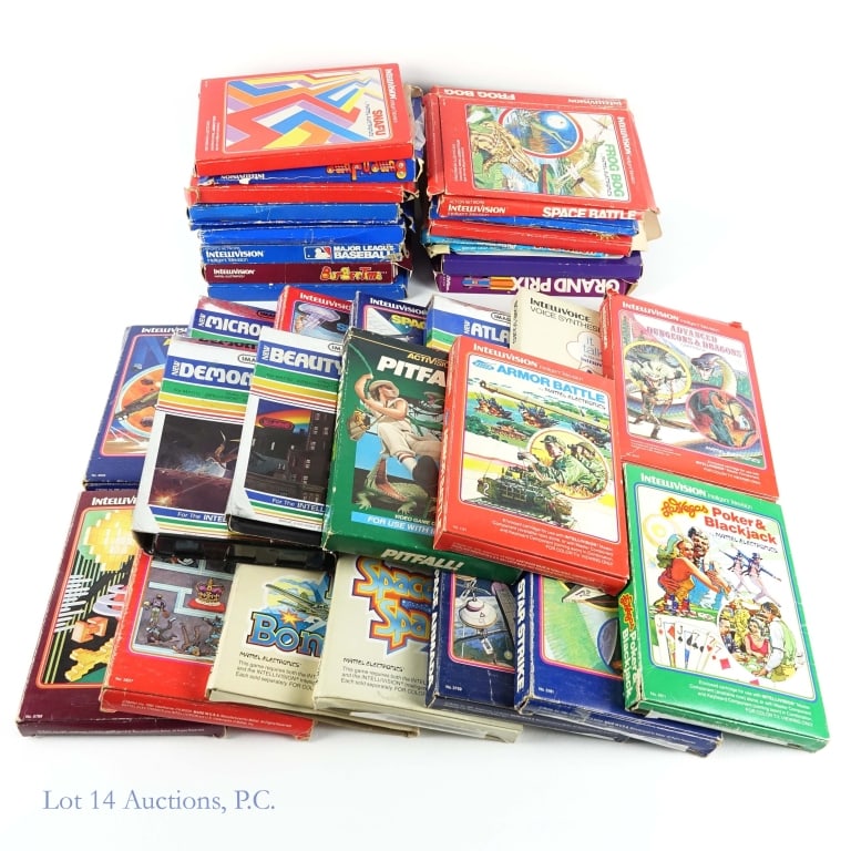 Mattel Intellivision Video Games (In Box) (18): Mattel Intellivision Video Games (18 Games Total - All In Box). Includes: Advanced Dungeons & Dragons, Armor Battle, Star Strike, Las Vegas Poker & Blackjack, Atlantis, Vectron, Lock 'N' Chase, B-17 B