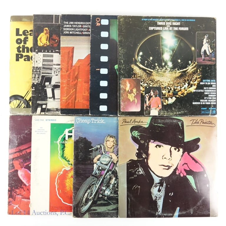 Beach Boys, Cheap Trick, Yes & More LP Vinyl (9): 9 vinyl records in this lot including: 1-The Beach Boys Concert 2 LP, p. 1973. 2-Cheap Trick: In Color LP, p. 1977. 3-Paul Anka: The Painter LP, p. 1976, cover art by Andy Warhol. The Yes Album, p. 19