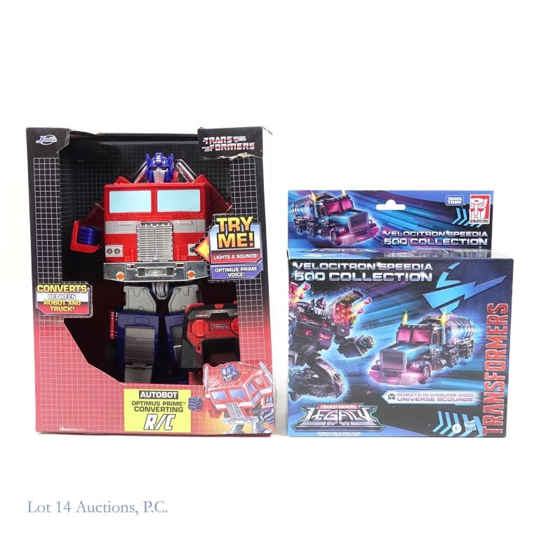 Hasbro TOMY / JADA Transformers Figures (NIB) (2): Hasbro TOMY / JADA Transformers Figures (NIB - New In Box / Factory Sealed) (2 Toy Figures Total - Both Unopened). Includes: JADA Autobot Optimus Prime Converting R/C & TAKARA TOMY Transformers Legacy