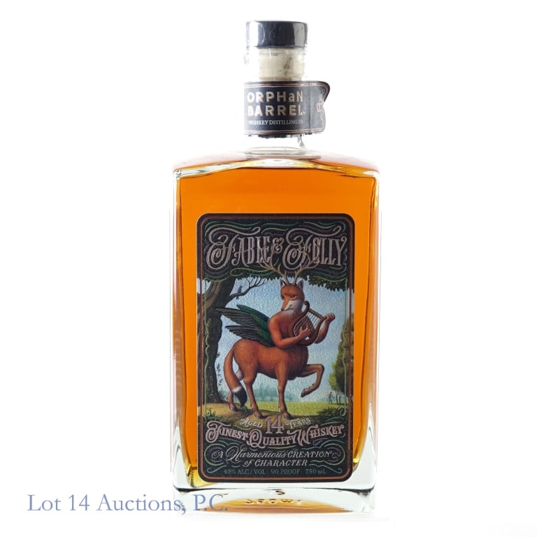 Orphan Barrel 14 Yr Fable & Folly Whiskey: Orphan Barrel 14 Yr Fable & Folly Whiskey, 90 Proof, 750 ml, Bottle #15688.