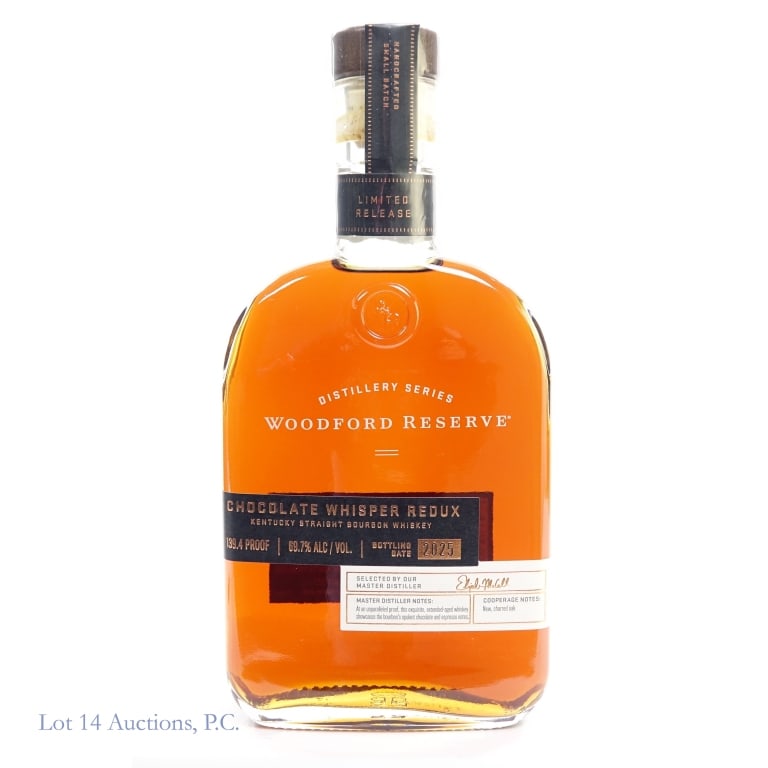 Woodford Reserve Chocolate Whisper Redux Bourbon: Woodford Reserve Chocolate Whisper Redux Limited Release Bourbon (2025), 139.4 Proof, 375 ml.