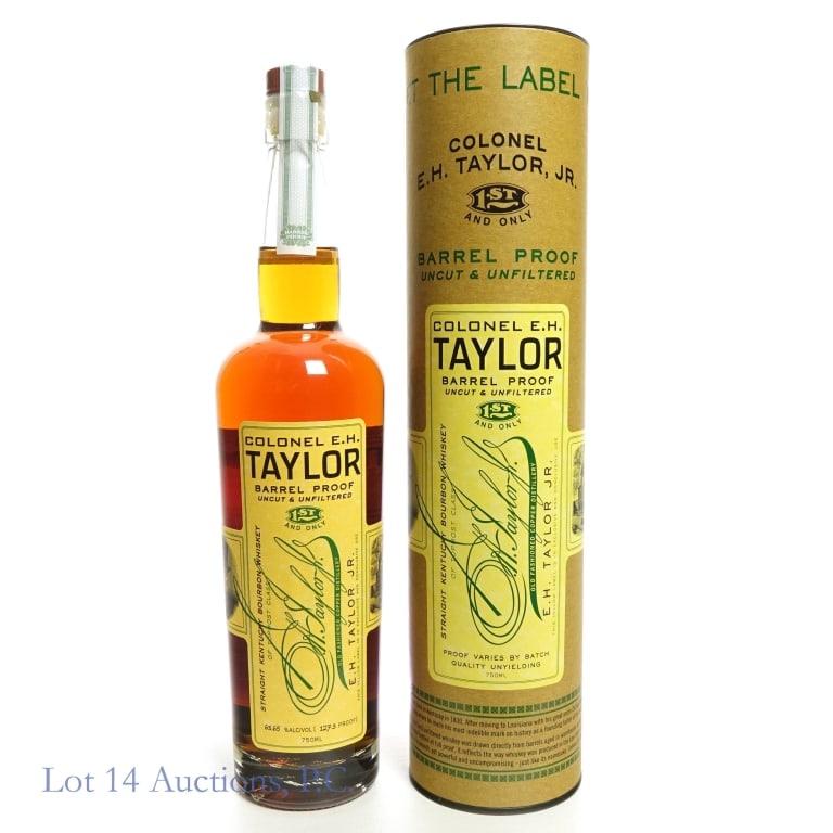 Colonel E.H. Taylor Barrel Proof Bourbon Batch 13: Colonel E.H. Taylor Barrel Proof Bourbon (2024), 127.3 Proof, 750 ml, Batch #13, Cylinder tube included.