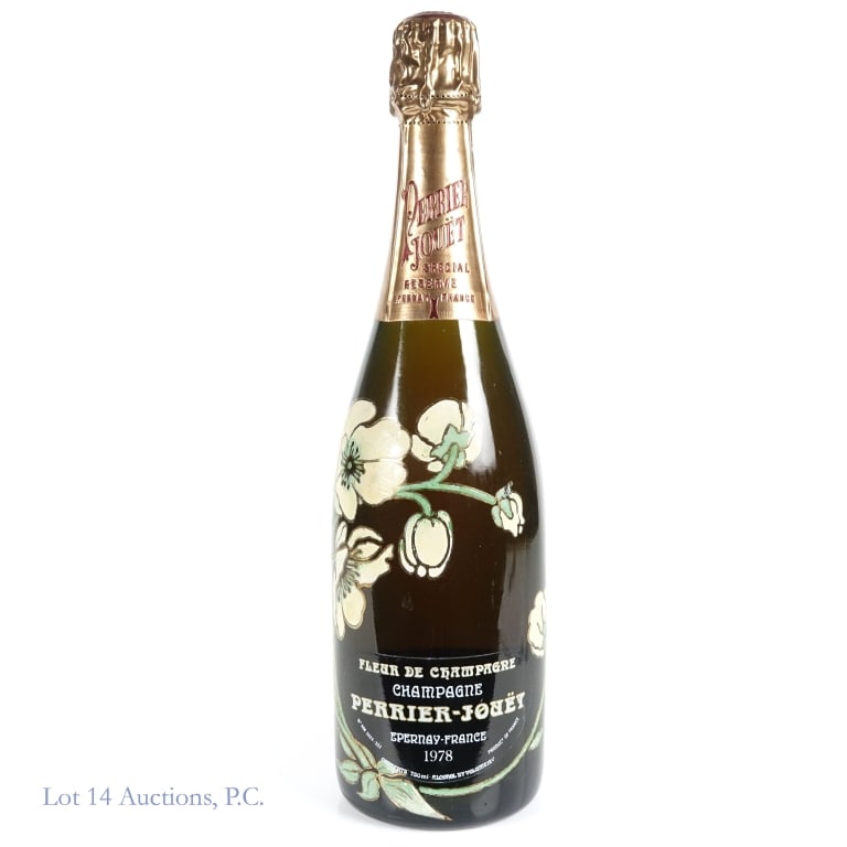 1978 Perrier Jouet Special Reserve Champagne: 1978 Perrier Jouet Special Reserve Champagne, 12.5% ABV, 750 ml, Vintage: 1978, Region: Epernay, France. Stored horizontally in cool dark cellar by original owner.