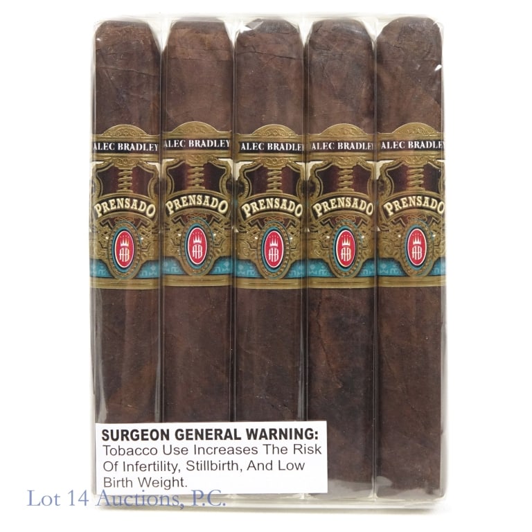 Alec Bradley Prensado Robusto Cigars (5 Pack): Alec Bradley Prensado Robusto Cigars 5" x 50, Pack of 5, Wrapper: Honduran, Origin: Honduras. Consignor stored these cigars since original purchase in a humidity-controlled humidor, and transported th