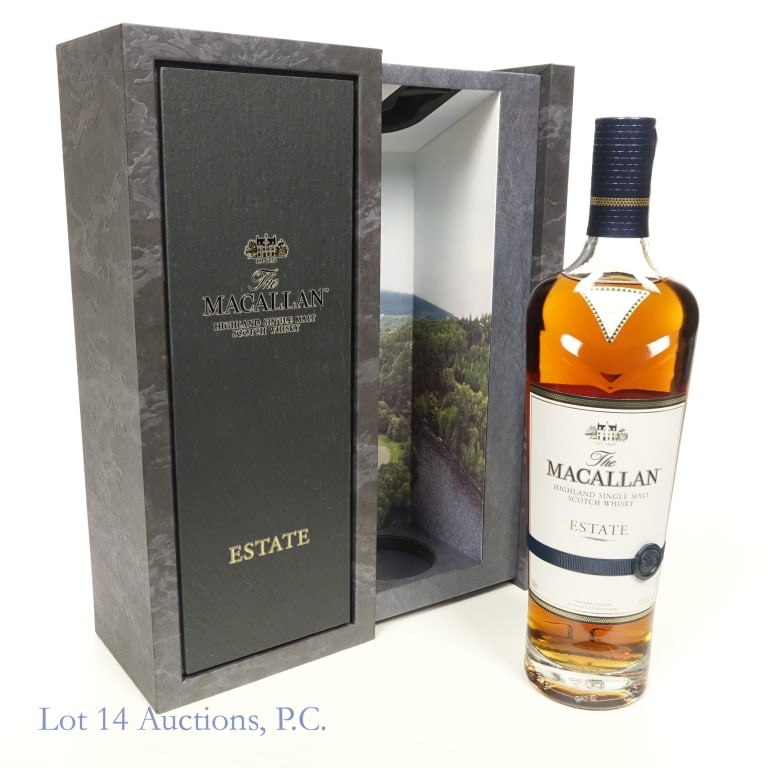 Macallan Estate Single Malt Scotch: Macallan Estate Single Malt Scotch, 86 Proof, 750 ml, Original case included.