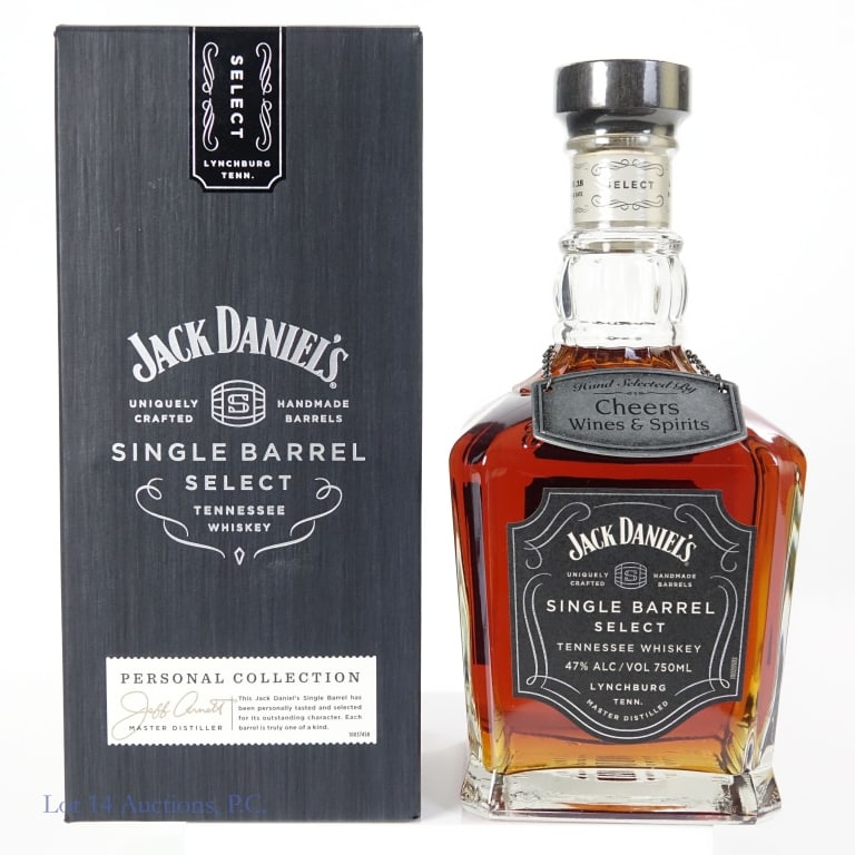 Jack Daniel's SB Tenn. Whiskey Store Pick (2018): Jack Daniel's Single Barrel Tennessee Whiskey (2018), 94 Proof, 750 ml, Cheers Wines & Spirits Private Selection, Bottled: 06-18-18, Barrel #18-3541. Box included.