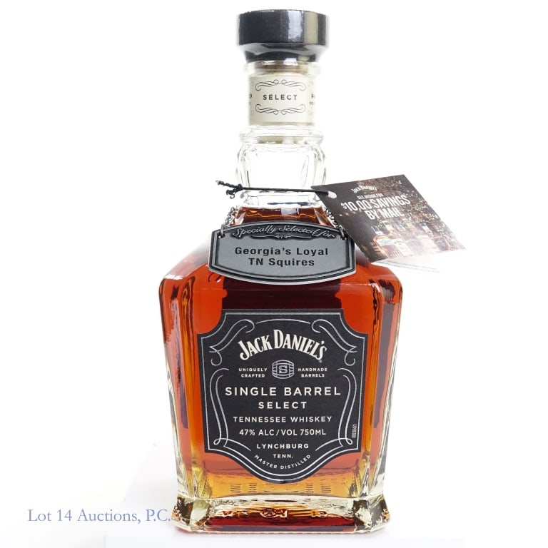 Jack Daniel's SB Tenn. Whiskey Store Pick (2019): Jack Daniel's Single Barrel Tennessee Whiskey (2019), 94 Proof, 750 ml, Georgia's Loyal TN Squires Private Selection, Bottled: 10-15-19, Barrel #19-07372.