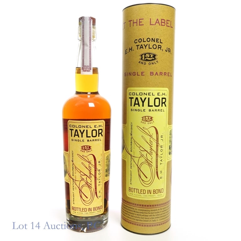 Colonel E.H. Taylor SB Bourbon Store Pick (2024): Colonel E.H. Taylor Single Barrel Bourbon (2024), 100 Proof, 750 ml, Discount Liquors Barrel #045 Private Selection, Cylinder tube included.