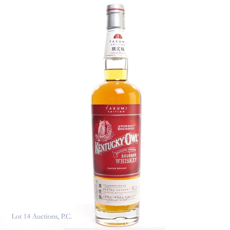 Kentucky Owl Takumi Edition Bourbon: Kentucky Owl Takumi Edition Limited Release Bourbon, 100 Proof, 750 ml.