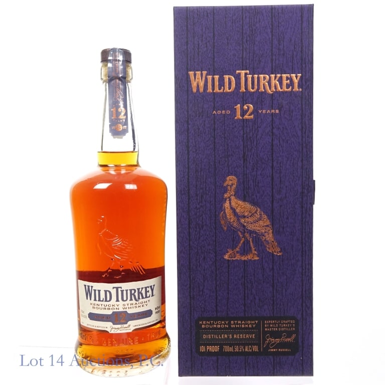 Wild Turkey 12 Year Distiller's Reserve Bourbon: Wild Turkey 12 Year Distiller's Reserve Bourbon, 101 Proof, 700 ml, Japanese Export, Original box included.