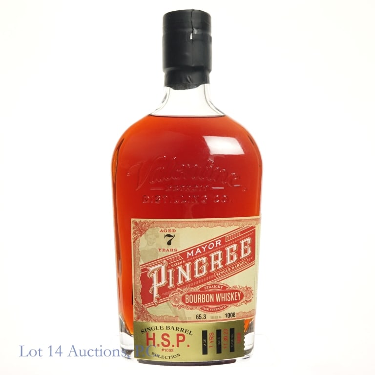 Mayer Pingree 7 Year Bourbon Store Pick (2023): Mayer Pingree 7 Year Bourbon, 130.6 Proof, 750 ml, Barrel #1008, H.S.P. Private Selection, Bottled: 11-30-23.