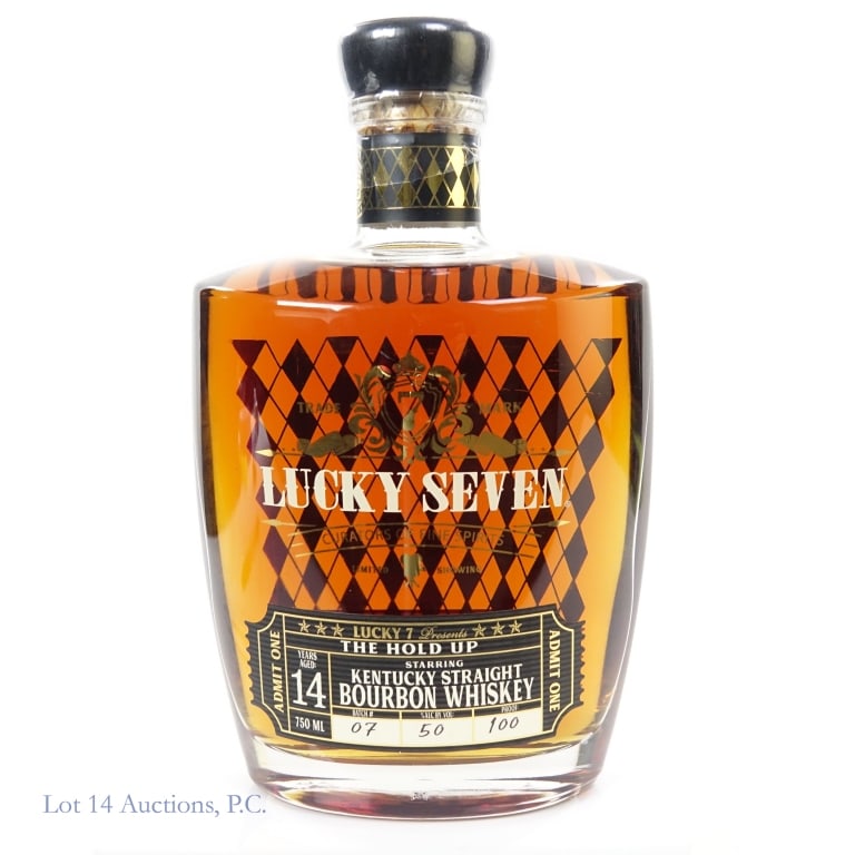Lucky Seven 14 Year "The Hold Up" Bourbon: Lucky Seven 14 Year "The Hold Up" Bourbon, 100 Proof, 750 ml, Batch #7.