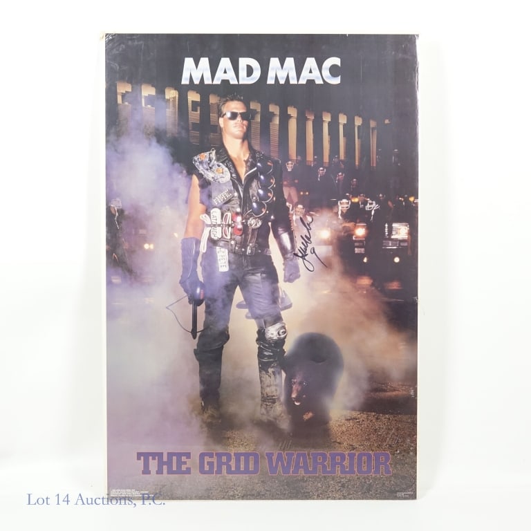Signed Jim McMahon Mad Mac Poster (24X36): Autographed Jim McMahon Mad Mac The Grid Warrior Poster (24X36). Please see images for details regarding condition.