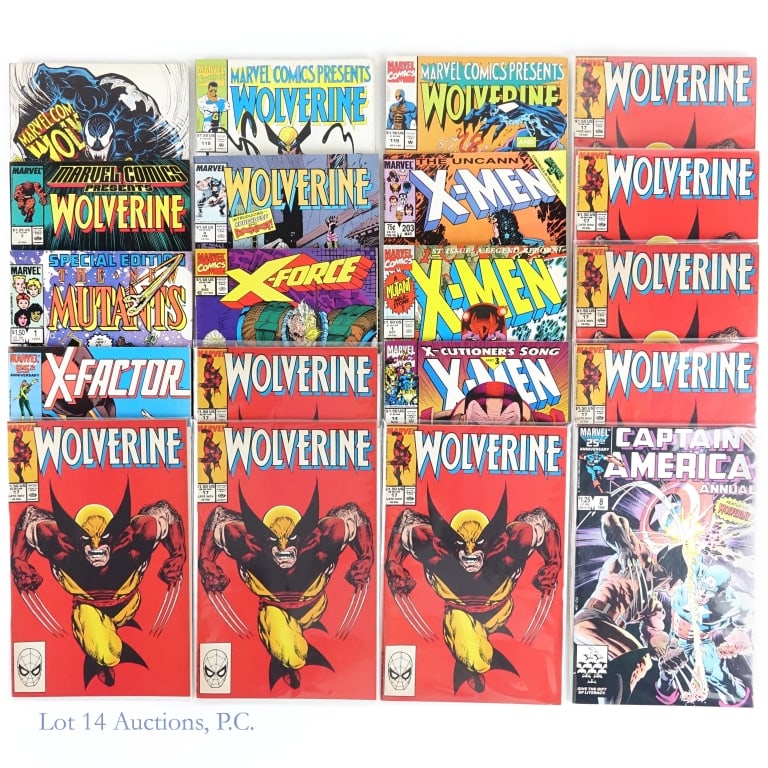 Multiple Wolverine #17 & More MARVEL (20): Multiple Wolverine #17 & More MARVEL (20). Many Key Issues featuring Wolverine and other muties. Some Key Issues; Eight (8) issues of Wolverine #17 - Iconic cover art by John Byrne (some staple rust);