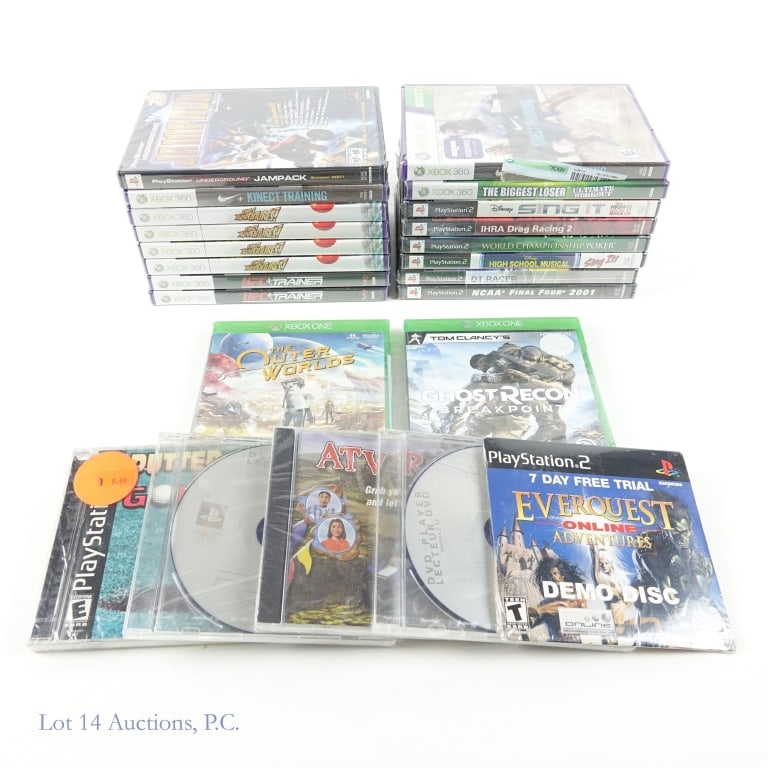 PlayStation PS & PS2, XBox1 & 360, PC Games SEALED: Twenty-one (21) New Old Stock Sealed games. Two (2) PlayStation games: Putter Golf; and Underground Jampack. Six (6) PlayStation 2 / PS2 games: Sing It - High School Musical 3; IHRA Drag Racing 2; Wor