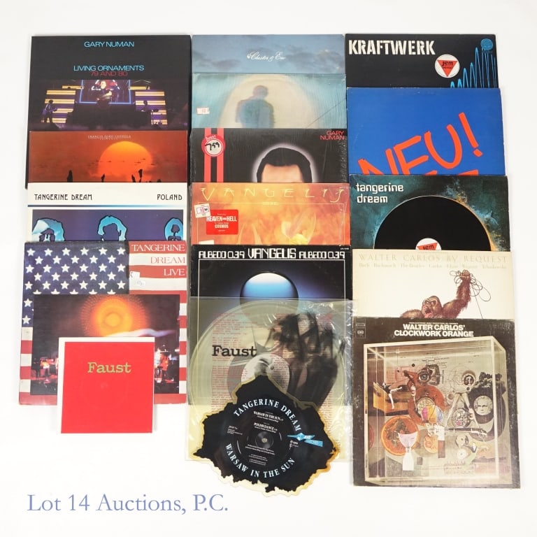 Vinyl Records, Kraftwerk, Neu, Faust (16): Vinyl Records, Kraftwerk, Neu, Faust (16). Group of records in the same wheelhouse as Kraftwerk and the like. Kraftwerk - Kraftwerk, 6641 007. Neu - Neu, Billingsgate 1001. Faust, Faust - RR One. Clus