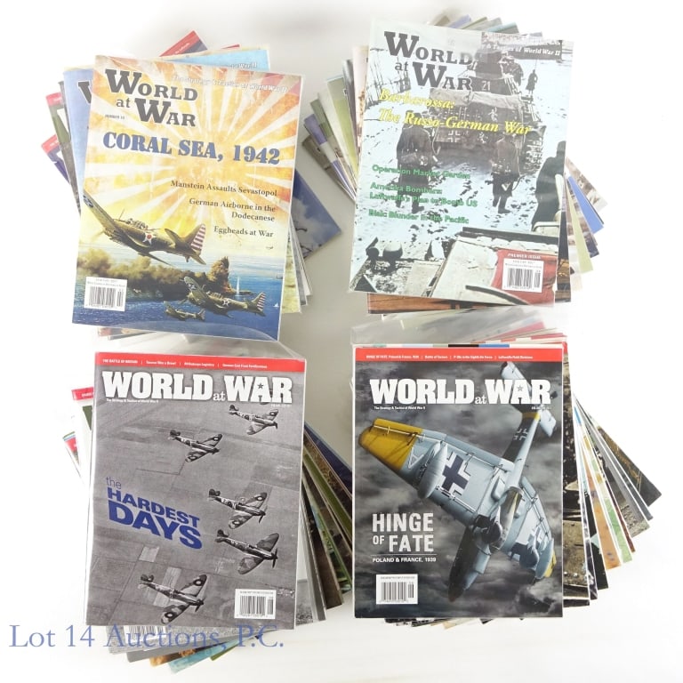 World at War Magazines #1-40: World at War : The Strategy & Tactics of World War II. Issues #1-40 are complete with their board games. Game pieces are unpunched and intact. Magazines are in good condition with minor corner creases