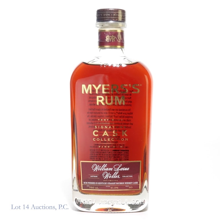 Myer's Signature Cask William Larue Weller Rum: Myer's Very Rare Signature Cask Collection Rum, 83 Proof, 750 ml, finished in William Larue Weller Bourbon casks (BTAC).