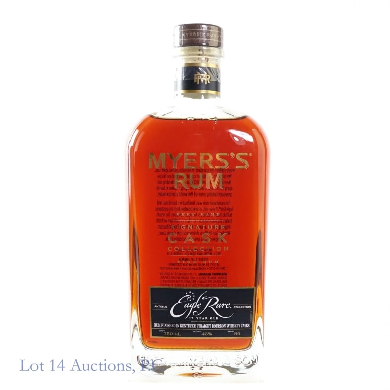 Myer's Signature Cask Eagle Rare 17 Year Rum: Myer's Very Rare Signature Cask Collection Rum, 86 Proof, 750 ml, finished in Eagle Rare 17 Year Bourbon casks (BTAC).