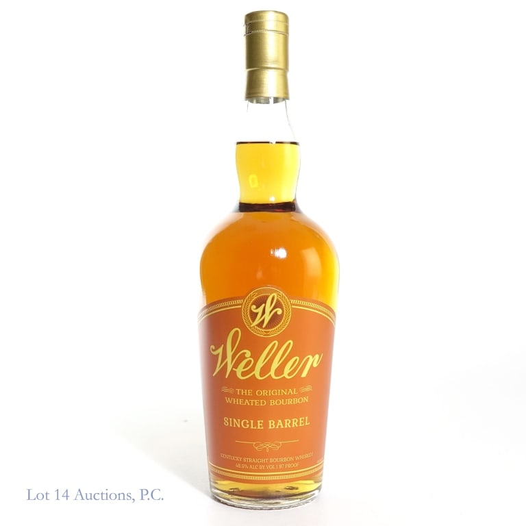 Weller Single Barrel Bourbon: Weller Single Barrel Bourbon, 97 Proof, 750 ml, laser code smudged and difficult to determine.