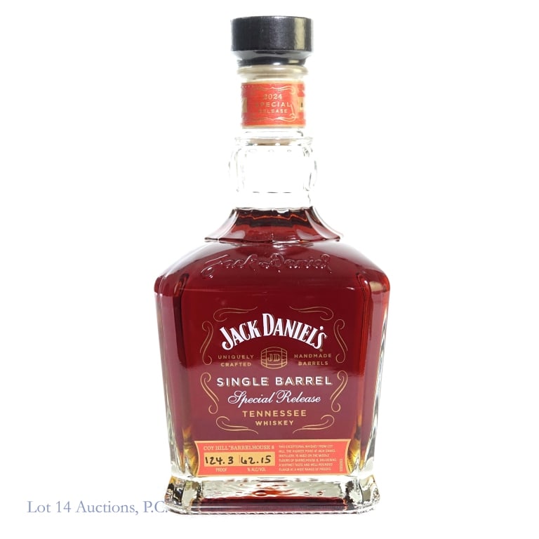 Jack Daniel's Coy Hill Barrel House 8 SB Whiskey: Jack Daniel's Coy Hill Single Barrel Special Release Tennessee Whiskey (2024), 124.3 Proof, 700 ml, Bottled: 08-07-24, Barreled: 09-04-13, Barrel #24-07280, Bottle #CHBH8-02848.
