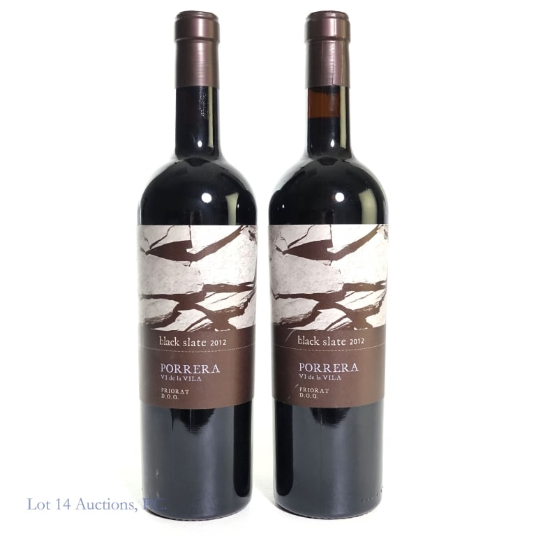 2012 Black Slate Porrera Vi de la Vila Priorat (2): 2 bottles total in this lot. 2012 Celler Cal Pla Black Slate Porrera Vi de la Vila Priorat, 15% ABV, 750 ml, Vintage: 2012, Region: Priorat, Spain.