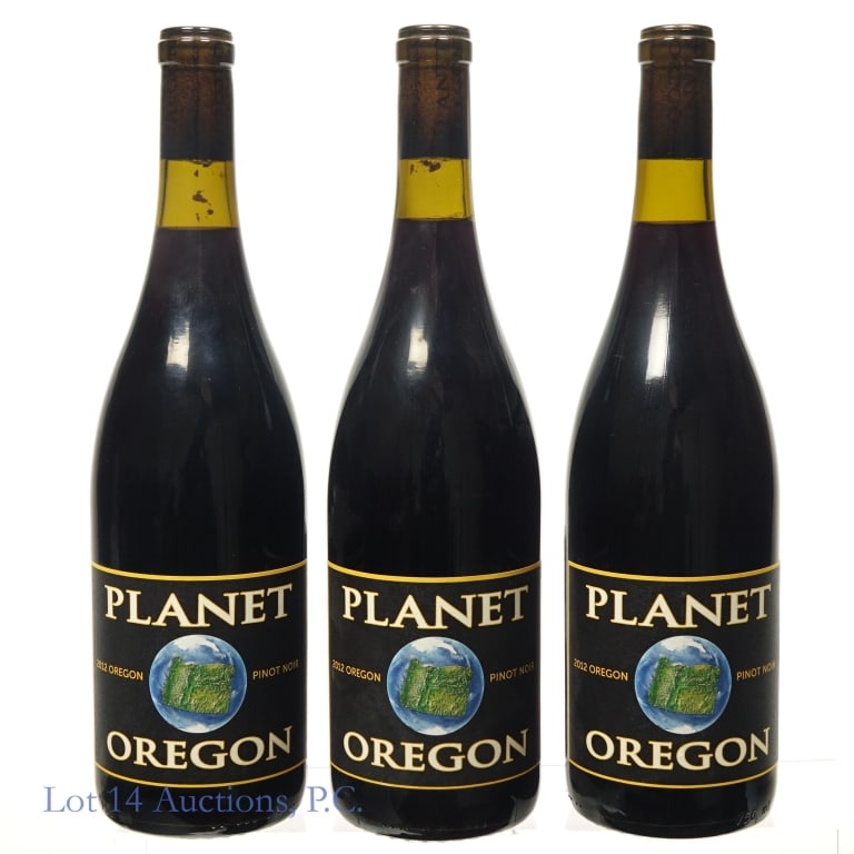 2012 Soter Vineyards Planet Oregon Pinot Noir (3): 3 bottles total in this lot. 2012 Soter Vineyards Planet Oregon Pinot Noir, 13.4% ABV, 750 ml, Vintage: 2012, Region: Willamette Valley, Oregon (x3).