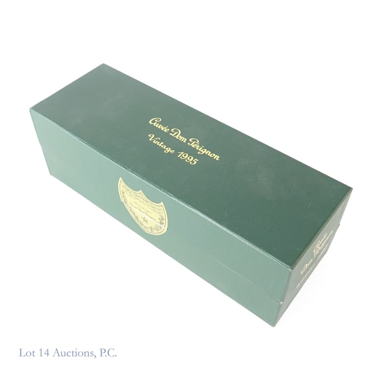 1995 Dom Perignon Brut Champagne: 1995 Dom Perignon Brut Champagne, 12.5% ABV, 750 ml, Vintage: 1995. Sealed in box.